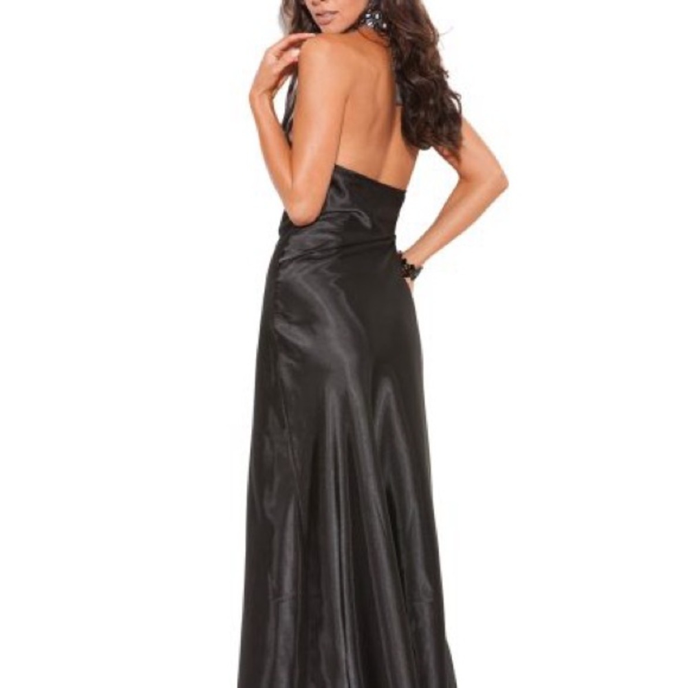 NWT Mica black silky halter dress